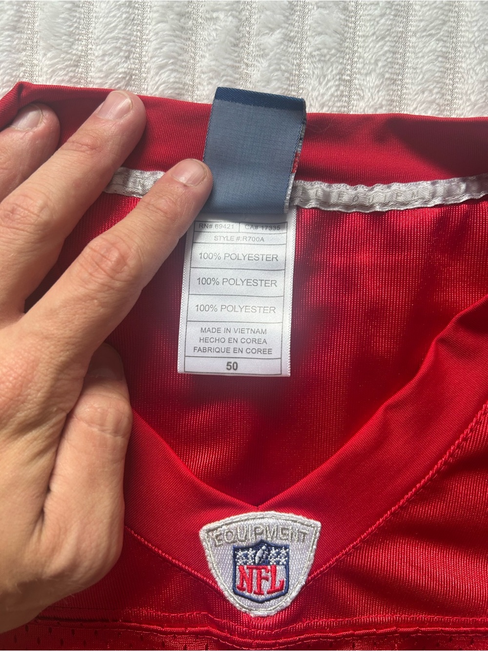 Vintage Reebok NFL Patriots Wes Walker NFL 50th Anniversary Jersey Size 50 - Picture 6 of 11